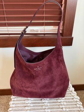 kate spade Wine Suede Hobo Bag